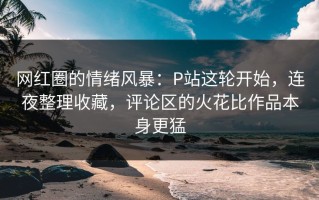 网红圈的情绪风暴：P站这轮开始，连夜整理收藏，评论区的火花比作品本身更猛
