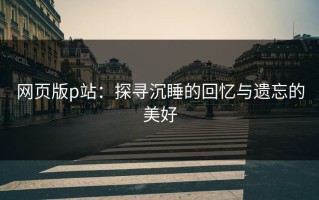 网页版p站：探寻沉睡的回忆与遗忘的美好