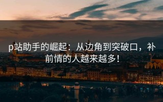 p站助手的崛起：从边角到突破口，补前情的人越来越多！
