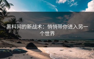 黑料网的新战术：悄悄带你进入另一个世界