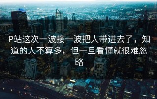 P站这次一波接一波把人带进去了，知道的人不算多，但一旦看懂就很难忽略