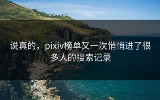 说真的，pixiv榜单又一次悄悄进了很多人的搜索记录