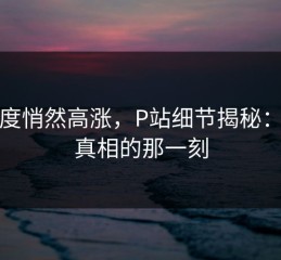 讨论度悄然高涨，P站细节揭秘：揭开真相的那一刻