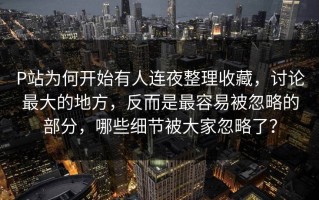 P站为何开始有人连夜整理收藏，讨论最大的地方，反而是最容易被忽略的部分，哪些细节被大家忽略了？