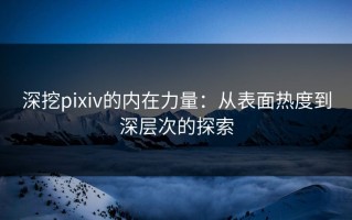 深挖pixiv的内在力量：从表面热度到深层次的探索
