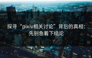 探寻“pixiv相关讨论”背后的真相：先别急着下结论