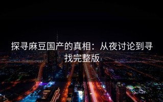探寻麻豆国产的真相：从夜讨论到寻找完整版