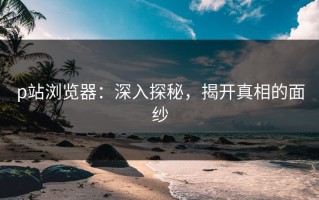 p站浏览器：深入探秘，揭开真相的面纱
