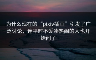 为什么现在的“pixiv插画”引发了广泛讨论，连平时不爱凑热闹的人也开始问了
