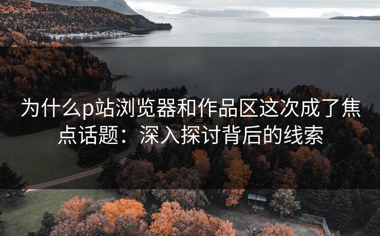 为什么p站浏览器和作品区这次成了焦点话题：深入探讨背后的线索-第1张图片-p站助手导航站 | p站搬运工视频库