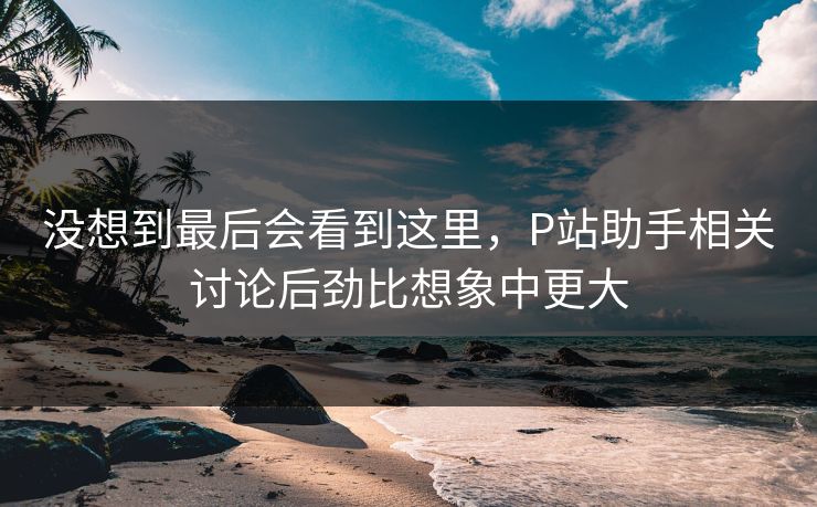 没想到最后会看到这里，P站助手相关讨论后劲比想象中更大-第1张图片-p站助手导航站 | p站搬运工视频库