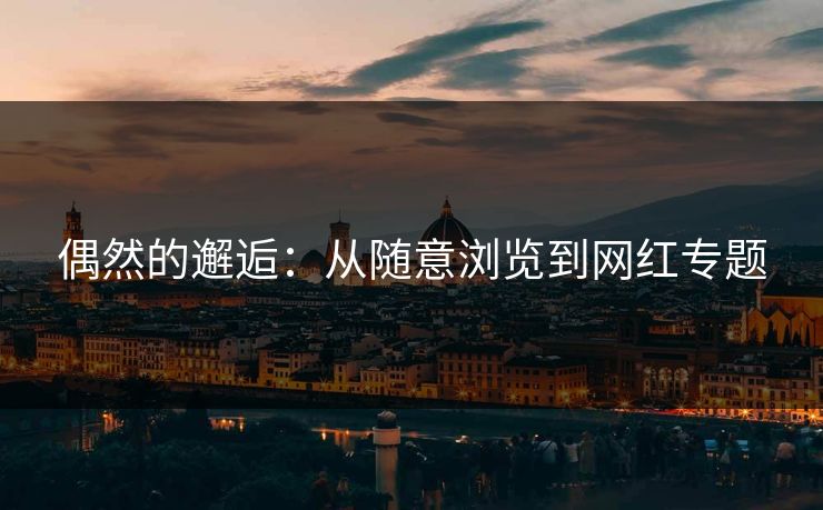 偶然的邂逅：从随意浏览到网红专题